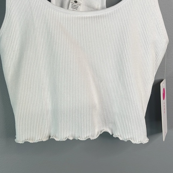 YOGALICIOUS NWT White Rib Seamless Hollywood Ruffle Bra Nylon Spandex Size M - Picture 4 of 10